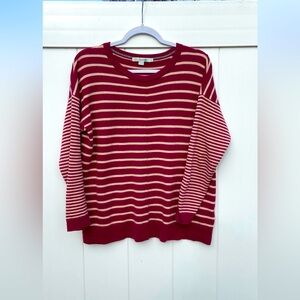 Cozy Cashmere !! BODEN - berry 🍇magenta & pink 💕striped sweater - size 8